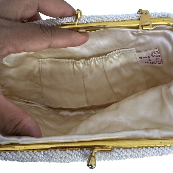 Vintage Comfort Trademark Yung Kee Womens Beaded/Sequins Silk Floral Handbag - Picture 6 of 10